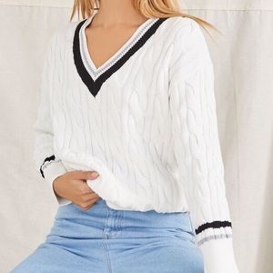 White knit sweater